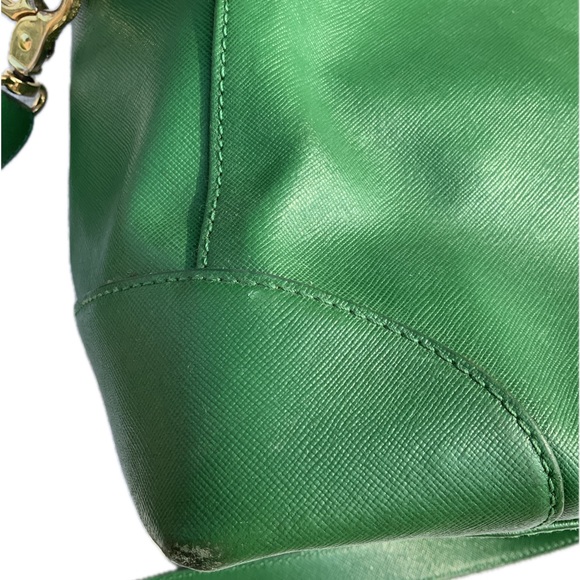 Tory Burch Saffiano Leather Robinson Satchel/Crossbody Kelly Green - Picture 10 of 16
